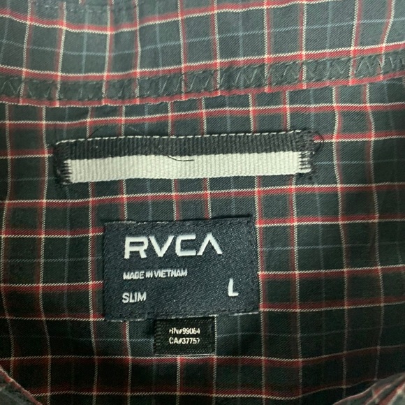 RVCA Slim Size large Button Up Long Sleeve Shirt - Picture 3 of 4